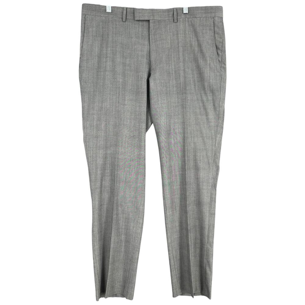 KENNETH‎ COLE Grey Wool Blend Flat Front Classic Dress Pants 38 x 30